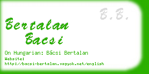 bertalan bacsi business card